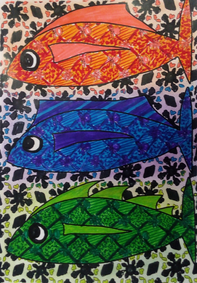 coloriage poissons Claire